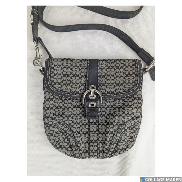 Authentic COACH Soho Mini Signature Swingpack - Black & Gray C Jacquard - Picture 3 of 15